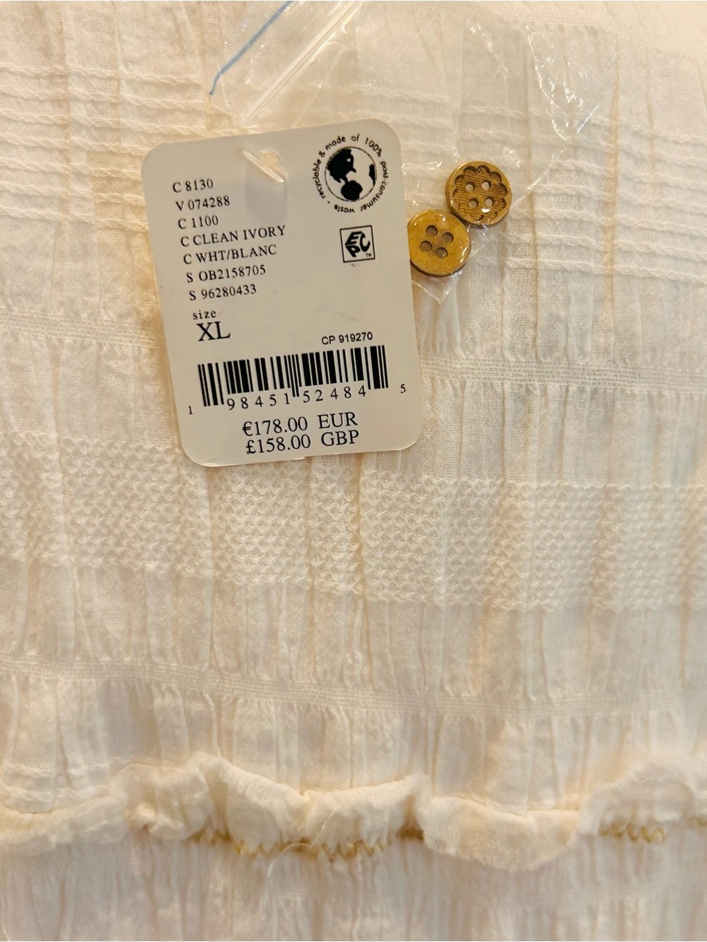 Free People desert dazed midi dress cream button front boho chic NWT XL - Picture 7 of 7